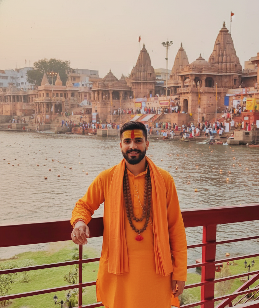 Pandit Arun Das in private jet